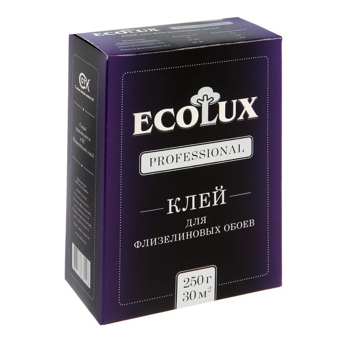 Клей обойный ECOLUX Professional, флизелиновый, 250 г клей обойный ecolux professional стеклообои 250 г