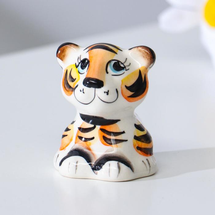 

Сувенир Тигр "Макс", 5 см, гжель, цвет