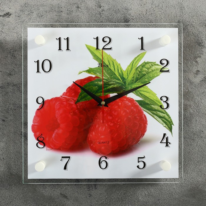 Часы настенные квадратные "Малина" микс 25х25 см
