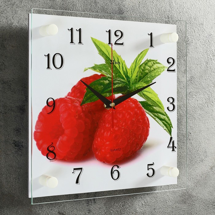 Часы настенные квадратные "Малина" микс 25х25 см
