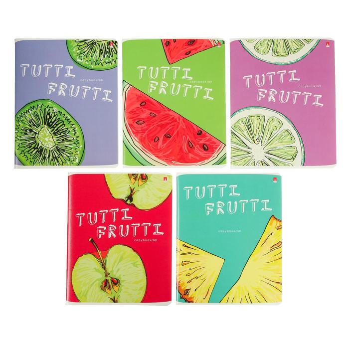 

Тетрадь 96 листов в клетку FRESH FRUITY, обложка мелованный картон, гибридный УФ-лак, блок офсет, МИКС