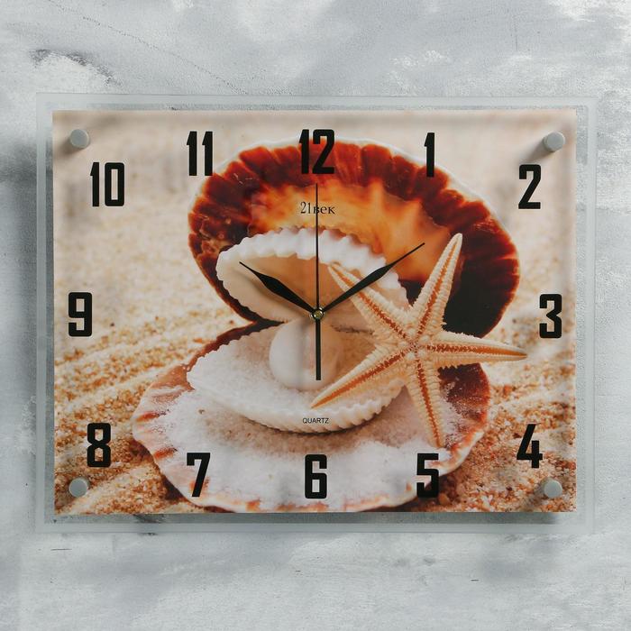 Часы настенные прямоугольные "Ракушка", 35х45 см