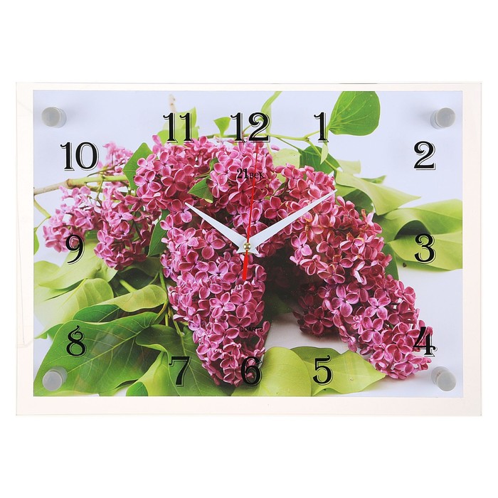 Часы настенные прямоугольные "Веточка сирени", 25х35 см