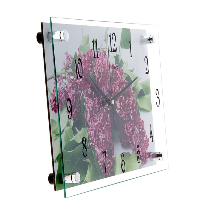 Часы настенные прямоугольные "Веточка сирени", 25х35 см