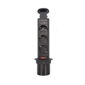 

Блок розеток mebax 105S, 3 секции, механический, d=60 мм, черный