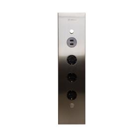 

Блок розеток mebax 50F, 3 секции, 2 USB, механический, угловой, цвет серый металлик