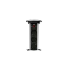 

Блок розеток mebax LK, 3 секции, 2 USB, автоматический, d=90 мм, цвет серебро