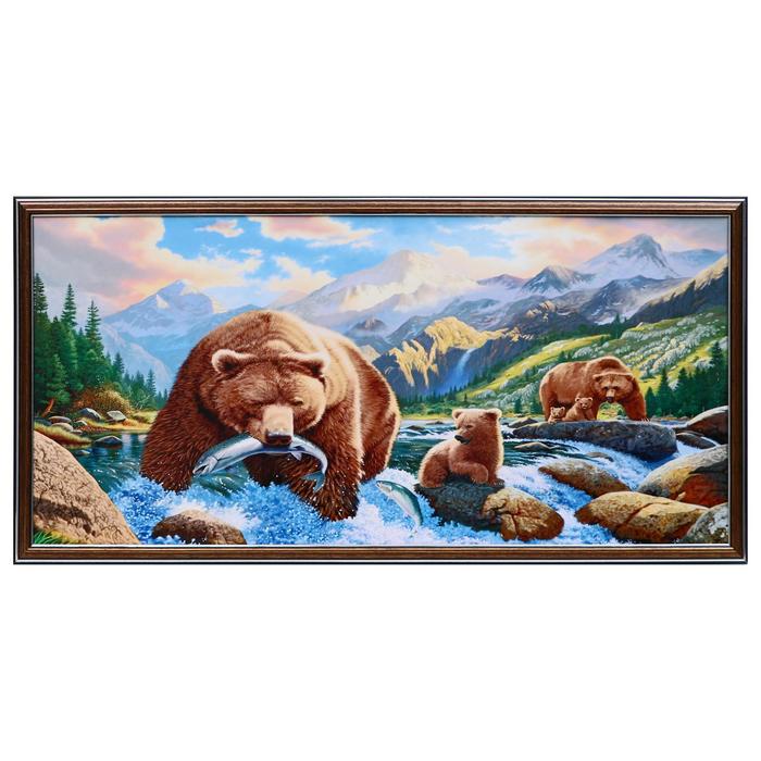 Картина Медвежий улов 33х70(36х73) см
