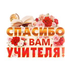 

Плакат вырубной "Спасибо вам учителя" розы, книга, А2