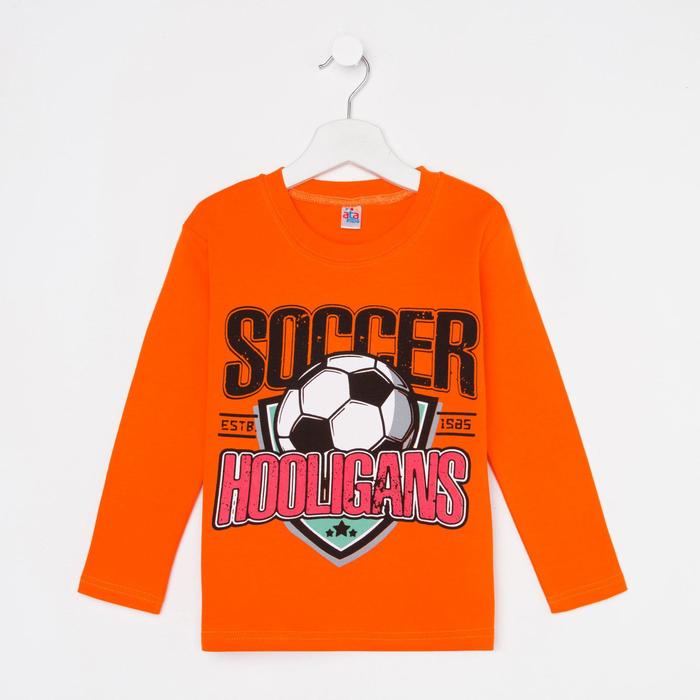 Лонгслив для мальчика Soccer, цвет оранжевый, рост 128 см (8 лет)