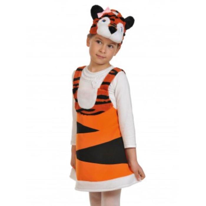 фото Карнавальный костюм "тигрица" ткань-плюш, 3-6 лет, рост 92-122 см карнавалофф