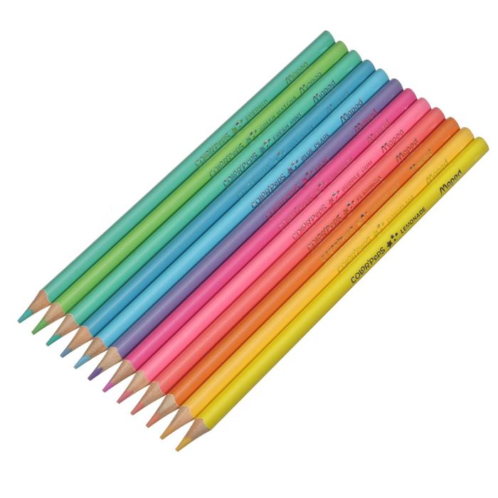 Карандаши 12 цветов Maped Color` Peps Pastel, треугольные, ударопрочные, картон, футляр карандаши цветные maped color peps pastel 12 цветов