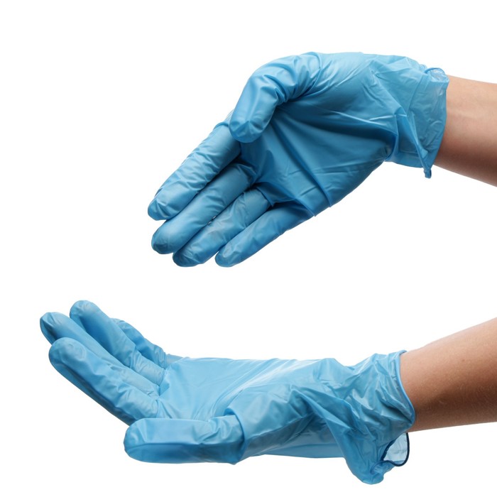 фото Перчатки медицинские, нитриловые, размер l, 50 пар, синие