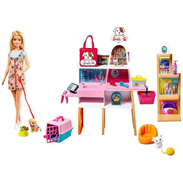 фото Игровой набор «зоомагазин магазин для животных» с куклой барби, питомцем и аксессуарами mattel