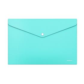 

Папка-конверт на кнопке А4 ErichKrause Diagonal Pastel Mint, непрозрачная, бирюзовая 53513