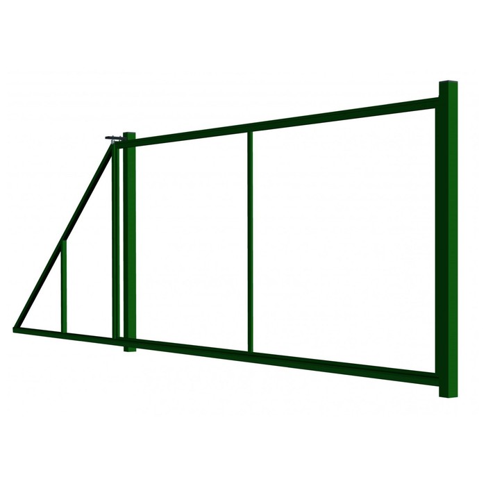 Ворота, откатные, без заполнения, 4 × 1,8 м, зелёные
