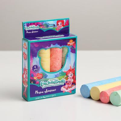 Мелки цветные Enchantimals, 4 цвета в коробке, МИКС - Фото 1