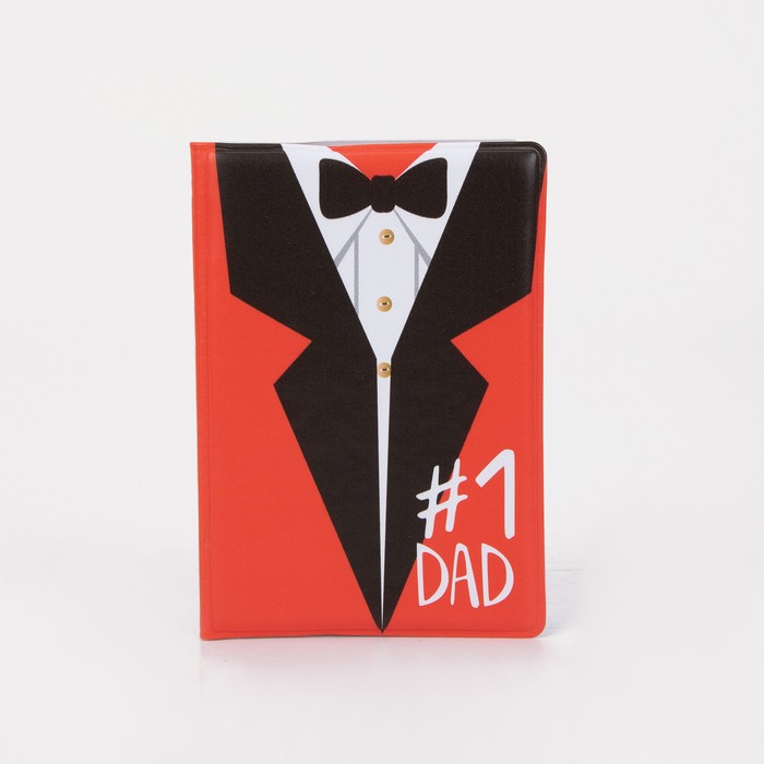 

Обложка для паспорта, цвет красный, «№1 Dad»