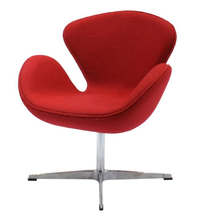 фото Кресло swan chair, 700 × 700 × 955 мм, цвет красный кашемир bradex home