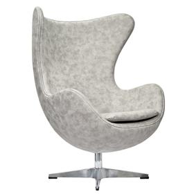 Кресло EGG Chair, 850 × 765 × 1094 мм, светло-серый матовый с эффектом состаренная кожа