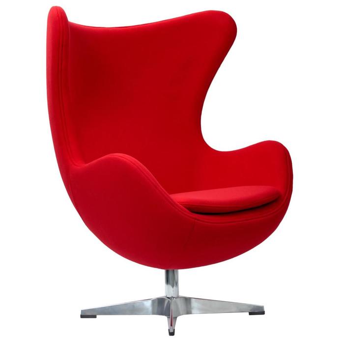 фото Кресло egg chair, 850 × 765 × 1094 мм, цвет красный кашемир bradex home