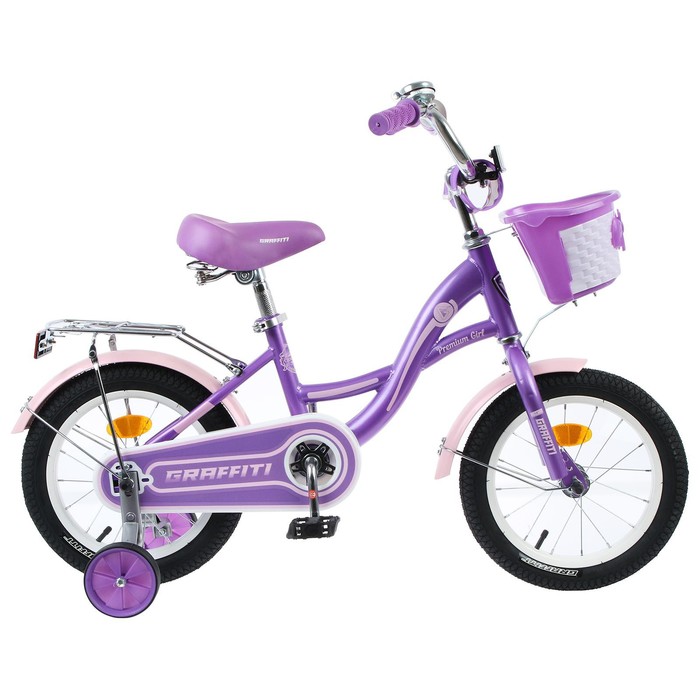 фото Велосипед 14" graffiti premium girl, цвет сиреневый/розовый