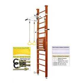 

Шведская стенка Kampfer Helena Maxi Ceiling №4, цвет вишнёвый, высота 3 м, цвет турника белый