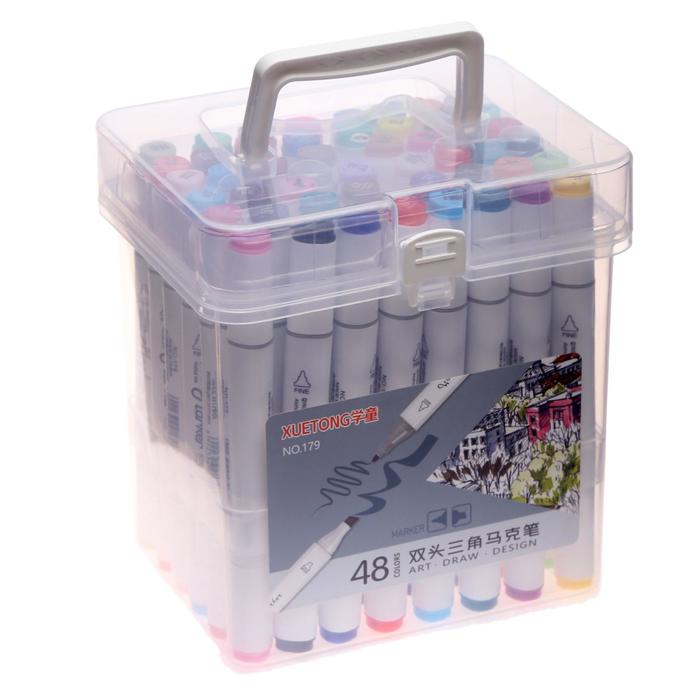 Набор маркеров для скетчинга двусторонние 48 штук/48 цветов набор двусторонних маркеров для скетчинга гамма студия 48 цветов