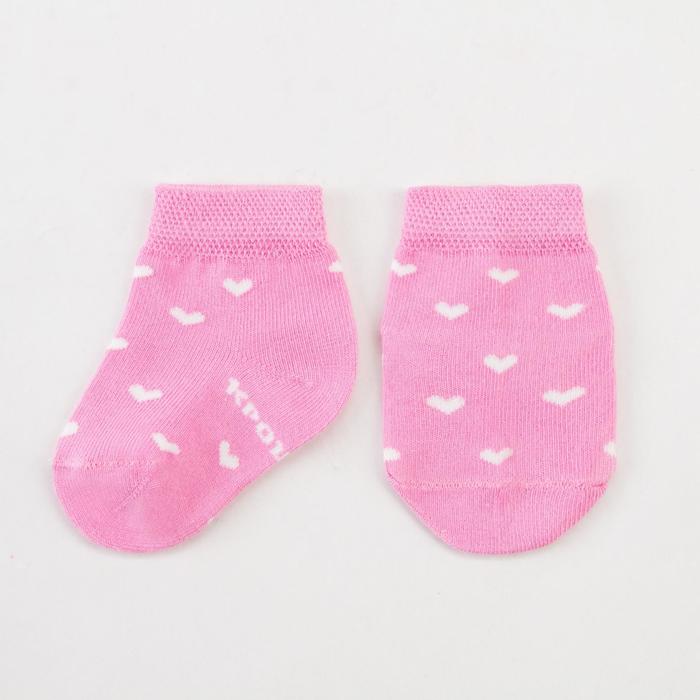 Носки детские Крошка Я «Сердечки», цвет розовый, 6-8 см носки детские крошка я единорог цвет розовый 6 8 см