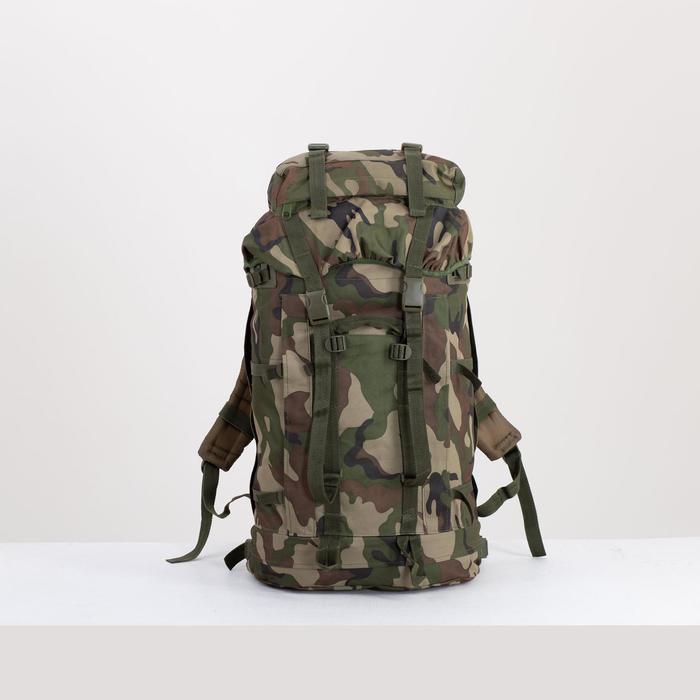 фото Рюкзак туристический, 80 л, отдел на шнурке, 2 наружных кармана, цвет хаки