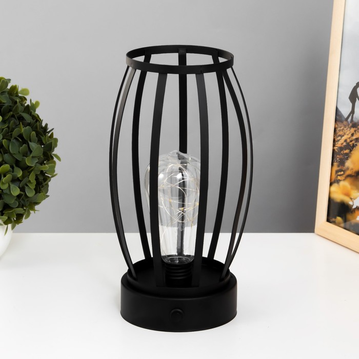 

Ночник лофт 16461/1 LED от батареек 3хАА черный 14х14х25,5 см