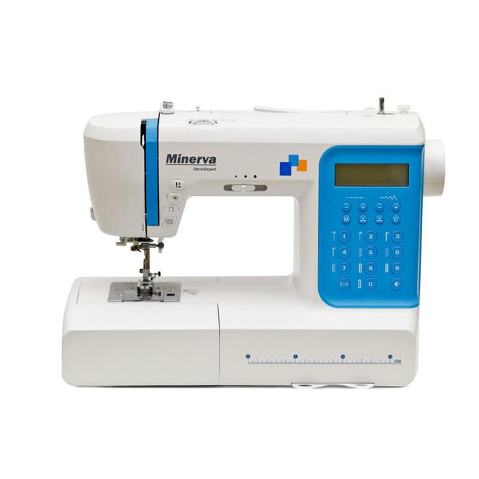 Швейная машина Minerva DecorExpert, 70 Вт, 207 операций, автомат, бело-синяя
