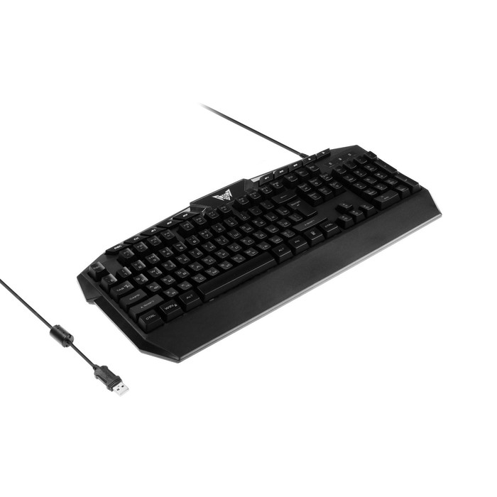 Клавиатура CROWN CMGK-404, игровая, проводная, подсветка, мембранная, 114 клавиш, черная