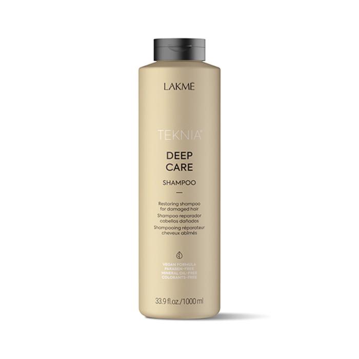 Шампунь для поврежденных волос LAKME Teknia Deep Care Shampoo, восстановление, 1000 мл восстанавливающий шампунь для волос lakme deep care shampoo 1000 мл