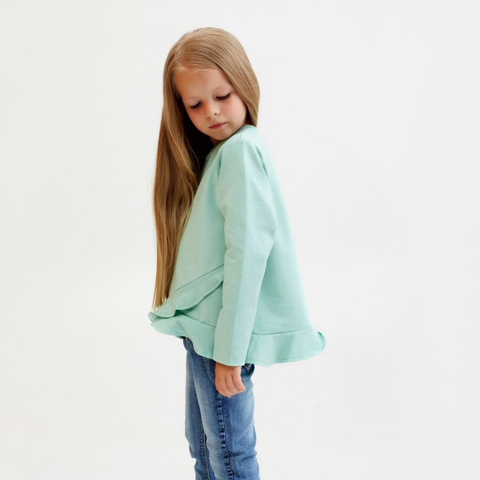 

Свитшот для девочки с воланом KAFTAN "Basic line" размер 34 (122-128), цвет мята
