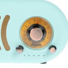 

Портативная колонка Hiper RETRO S, BT, 5 Вт, Micro-USB/AUX, 1800 мАч, бирюзовая