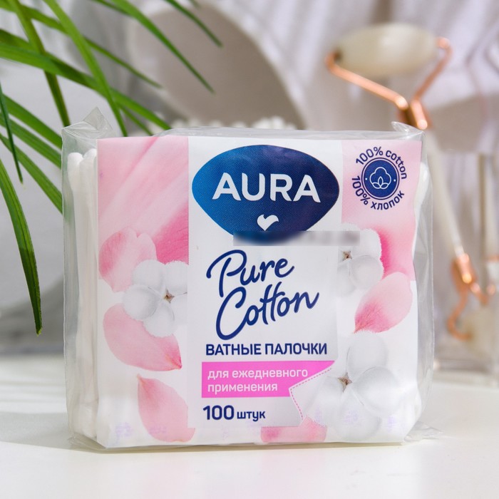 Ватные палочки Aura Beauty Cotton Buds, 100 шт. ватные палочки aura beauty cotton buds белый 400 шт пакет