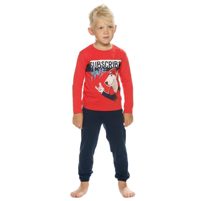 Пижама для мальчиков, рост 92 см, цвет красный