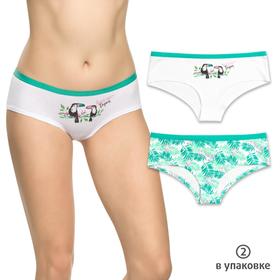 

Трусы женские, размер M, цвет белый, зелёный, 2 шт.