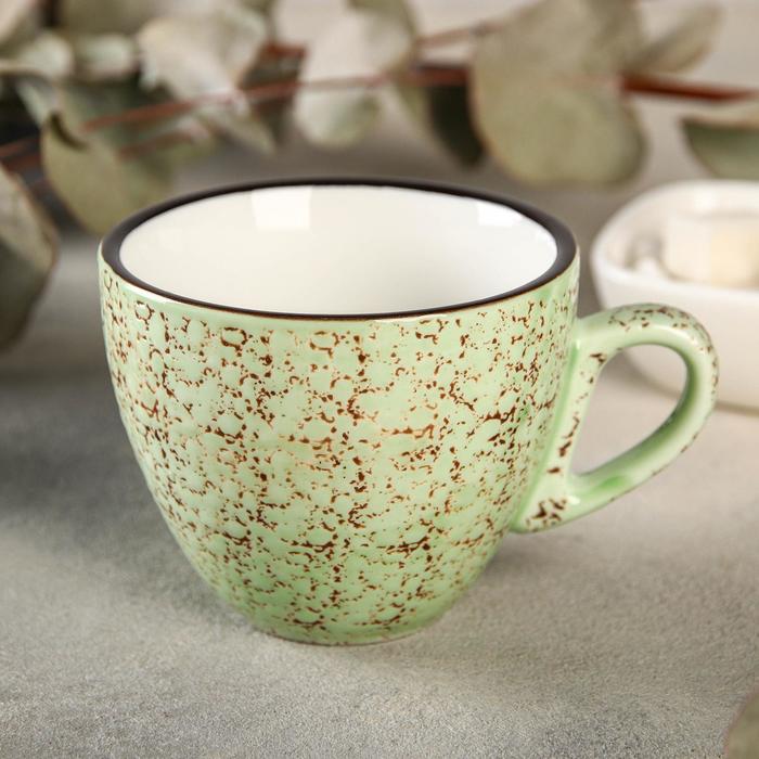 Кофейная чашка фарфоровая Splash 190 мл фарфор цвет фисташковый 220₽