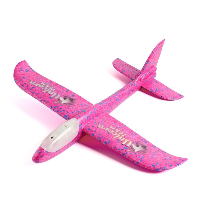 фото Самолёт unicorn team, розовый, диодный funny toys