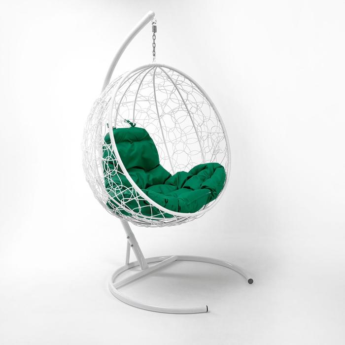 Подвесное кресло КОКОН «Капля» зелёная подушка, стойка подвесное кресло кокон капля красная подушка стойка