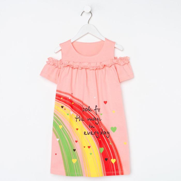 Платье для девочки, цвет коралловый, рост 104 см