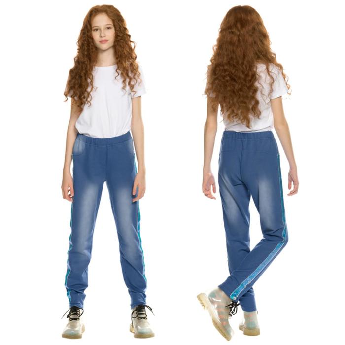 Брюки для девочек, рост 146 см, цвет синий брюки для девочек рост 146 см цвет синий