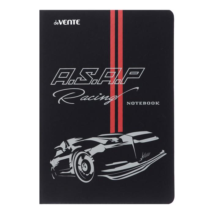 

Записная книжка А5, 80 листов в клетку ASAP Racing, твёрдая обложка из искусственной кожи, шелкография, тонированный блок 70 г/м2