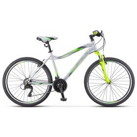 

Велосипед 26" Stels Miss-5000 V, K010, цвет cеребристый/салатовый, размер 18"