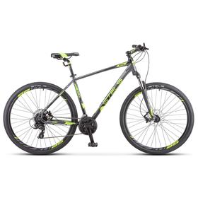 

Велосипед 29" Stels Navigator-930 D, V010, цвет антрацитовый/черный/лайм, размер 16,5"