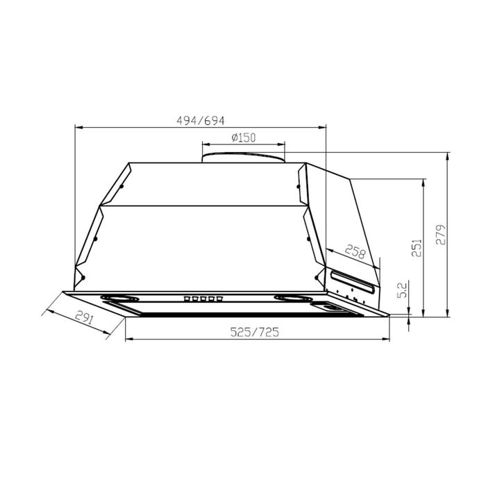 

Вытяжка Lex GS BLOC P 600 BLACK, встраиваемая, 1050 м3/ч, 3 скорости, 60 см, чёрная