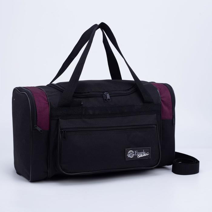 фото Сумка спортивная, отдел на молнии, 3 наружных кармана, длинный ремень, цвет чёрный