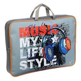 

Папка А3 с ручками текстиль 80 мм 490*360 мм ПМД 3-20-4 "Наушники гранж" (ручка-тесь) 64567